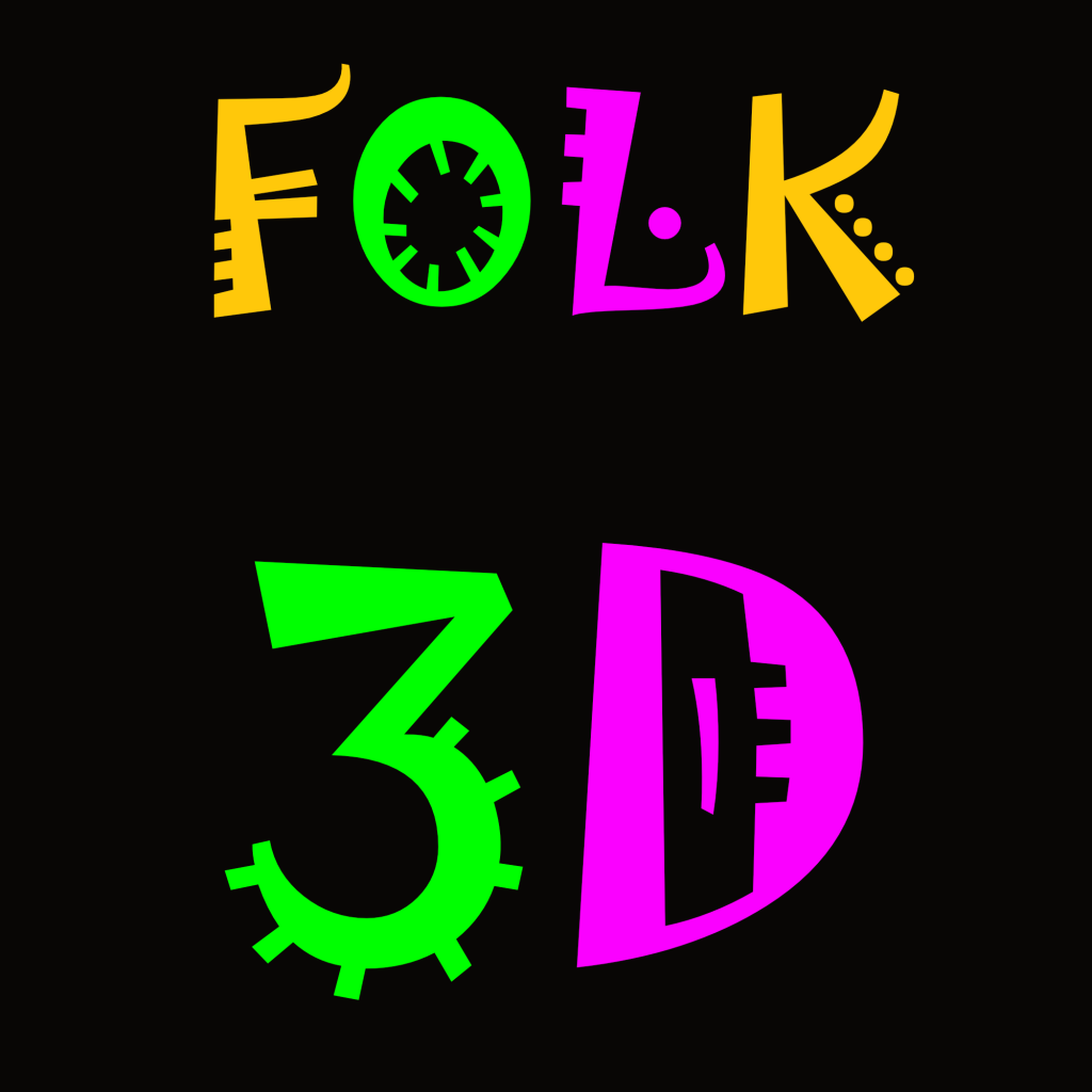 logo for arts organisation, FOLK 3D
